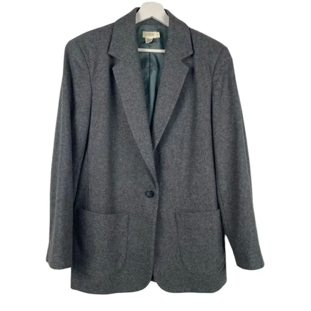 J. Crew Gray Wool Blend Blazer Jacket size 8